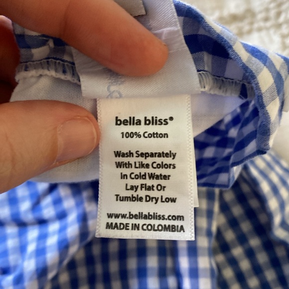 Bella Bliss Mignon blue and white checked dress | Sz 3 - Picture 7 of 7